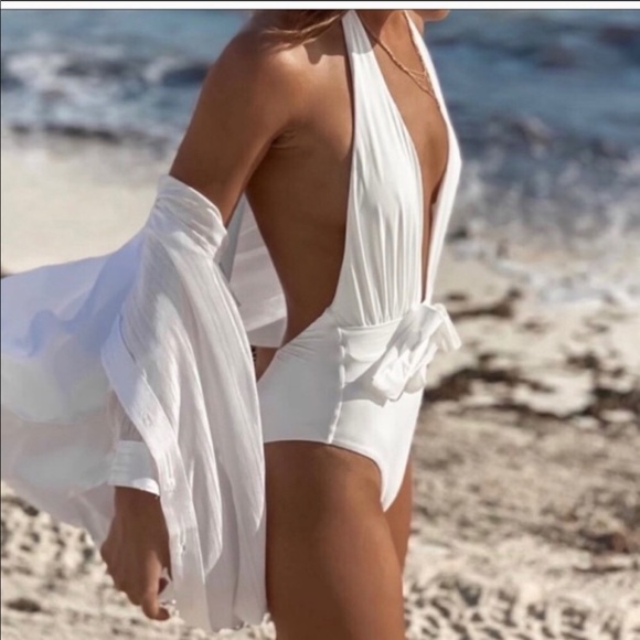 🦃 SOLD WeWoreWhat Brooklyn One piece in White NWT - Picture 10 of 11